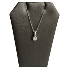 Diamant-Cluster-Halskette aus 14 Karat Weißgold mit 0,15 Karat Diamanten, 18", neu
