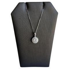 Collar de diamantes en racimo en oro blanco de 14 quilates - 0,40 ctw de diamantes GH SI, 18" de longitud