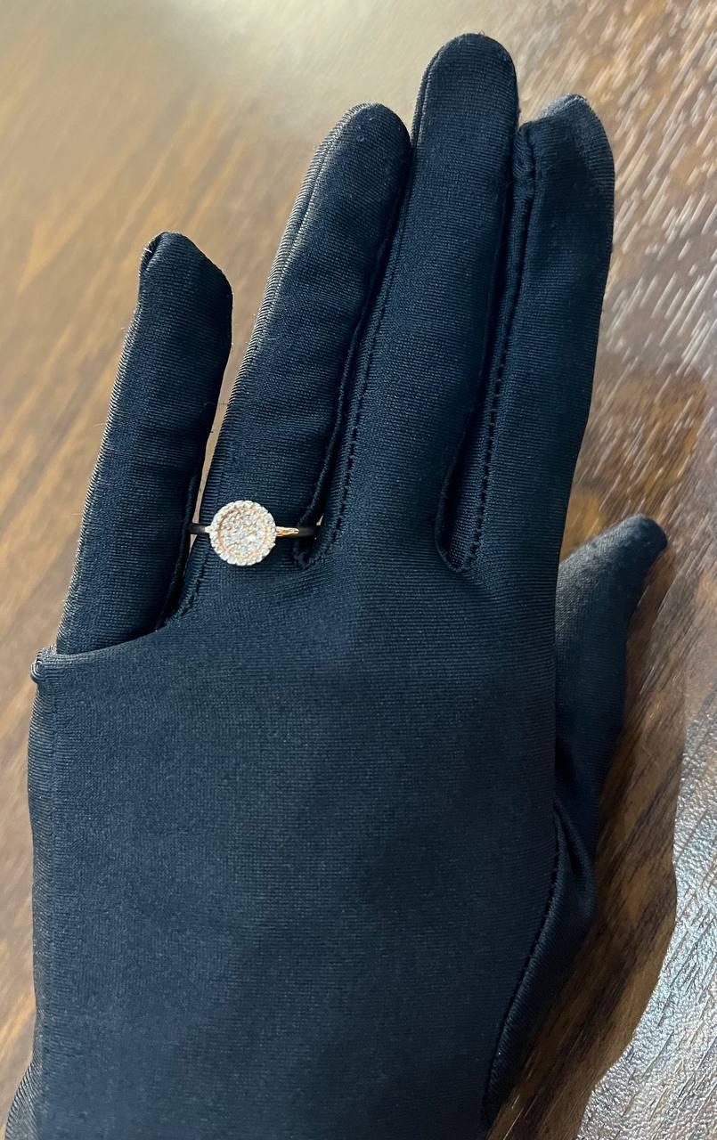 Diamant-Cluster-Cluster-Ring aus 14 Karat Roségold mit Pavé-Fassung, Statement-Mode, minimalistisch im Angebot 5