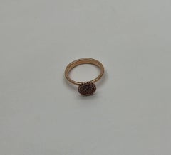 Diamond Cluster Pave Set 14K Rose Gold Statement Fashion Minimalistic Ring