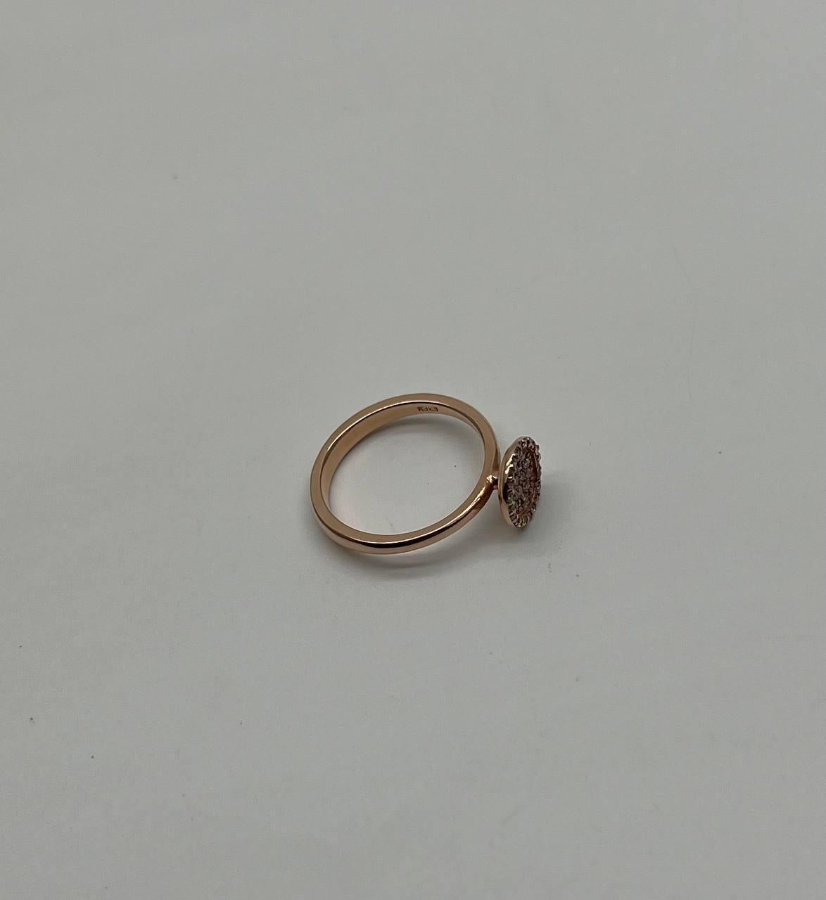 Diamant-Cluster-Cluster-Ring aus 14 Karat Roségold mit Pavé-Fassung, Statement-Mode, minimalistisch (Brillantschliff) im Angebot