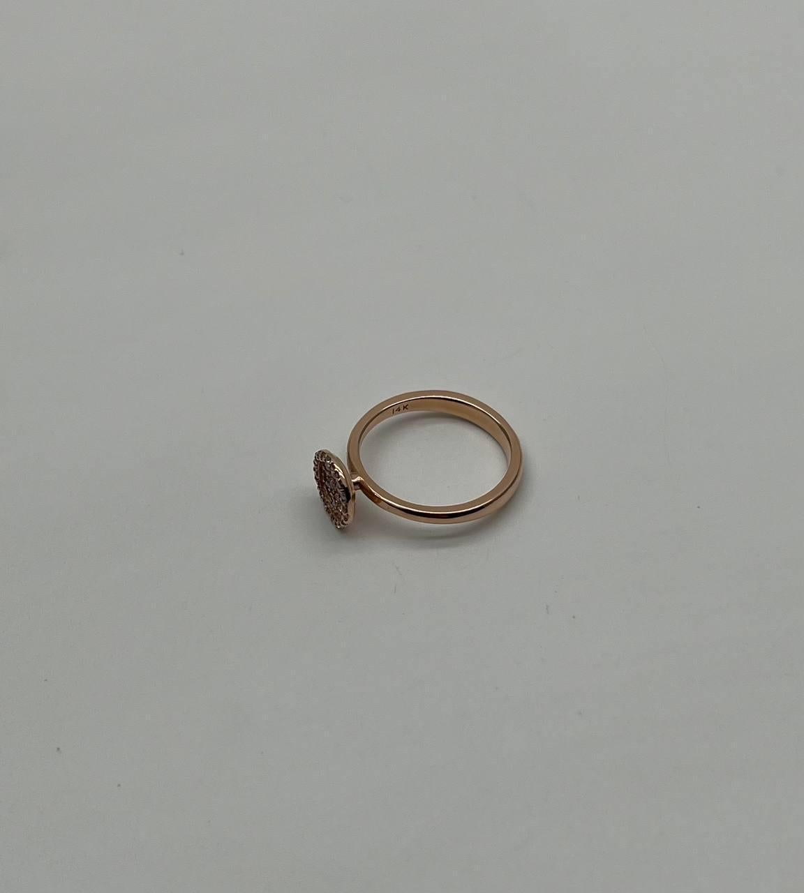Diamant-Cluster-Cluster-Ring aus 14 Karat Roségold mit Pavé-Fassung, Statement-Mode, minimalistisch im Zustand „Neu“ im Angebot in Oakton, VA