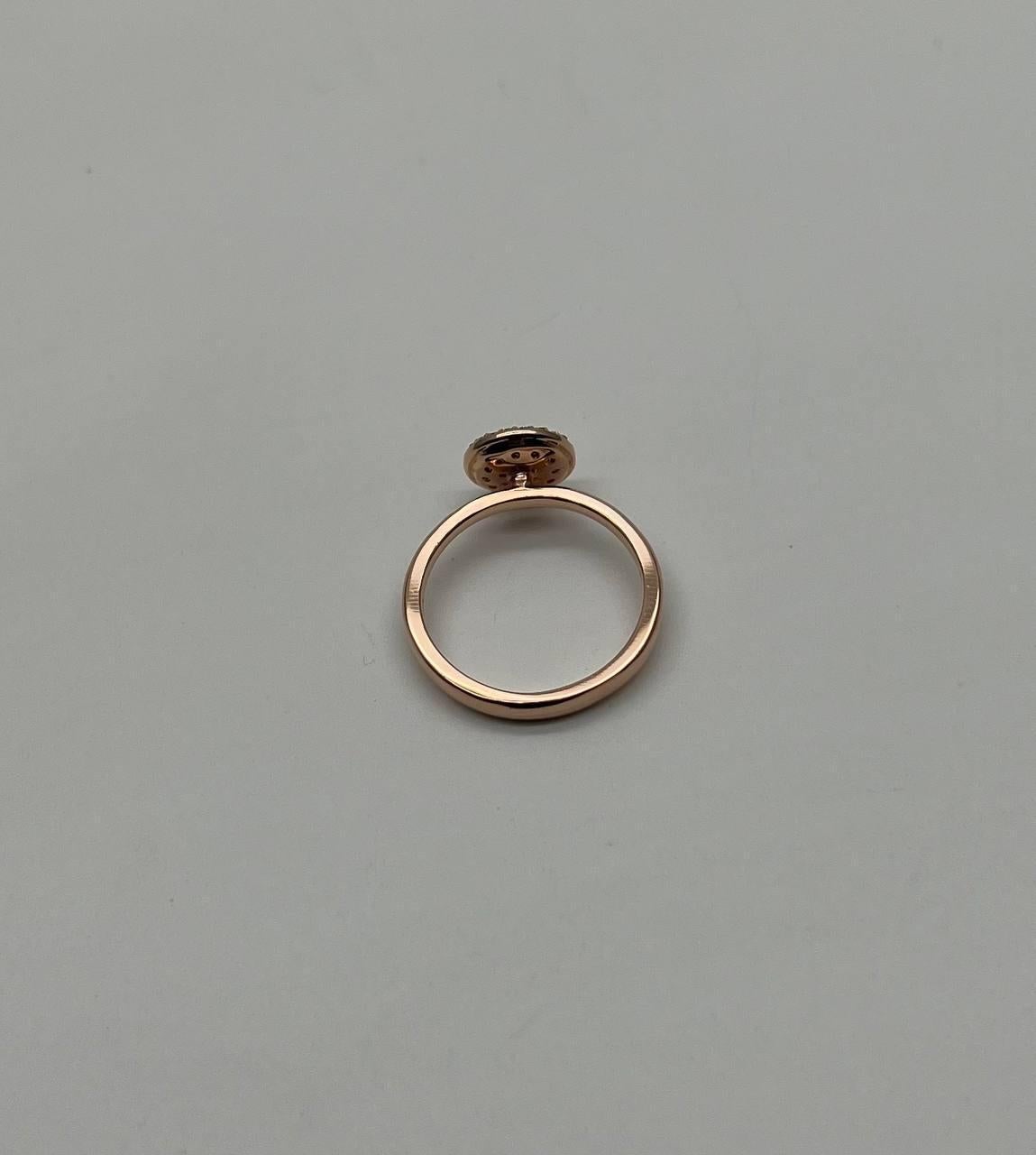 Diamant-Cluster-Cluster-Ring aus 14 Karat Roségold mit Pavé-Fassung, Statement-Mode, minimalistisch Damen im Angebot