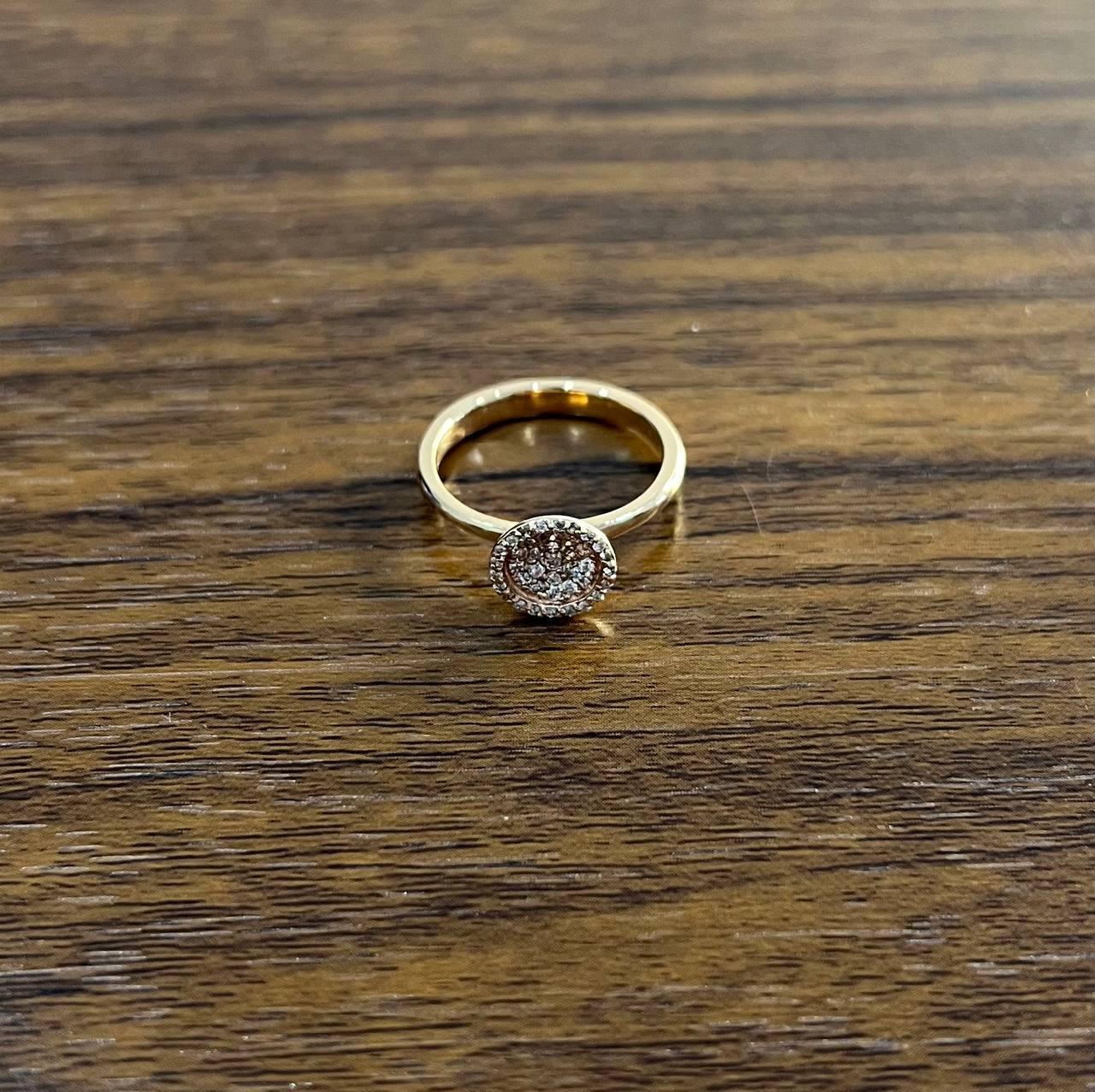 Diamant-Cluster-Cluster-Ring aus 14 Karat Roségold mit Pavé-Fassung, Statement-Mode, minimalistisch im Angebot 1