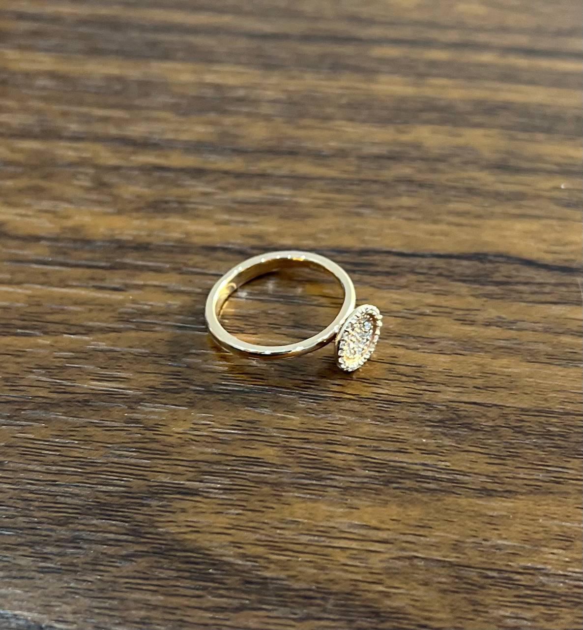 Diamant-Cluster-Cluster-Ring aus 14 Karat Roségold mit Pavé-Fassung, Statement-Mode, minimalistisch im Angebot 3