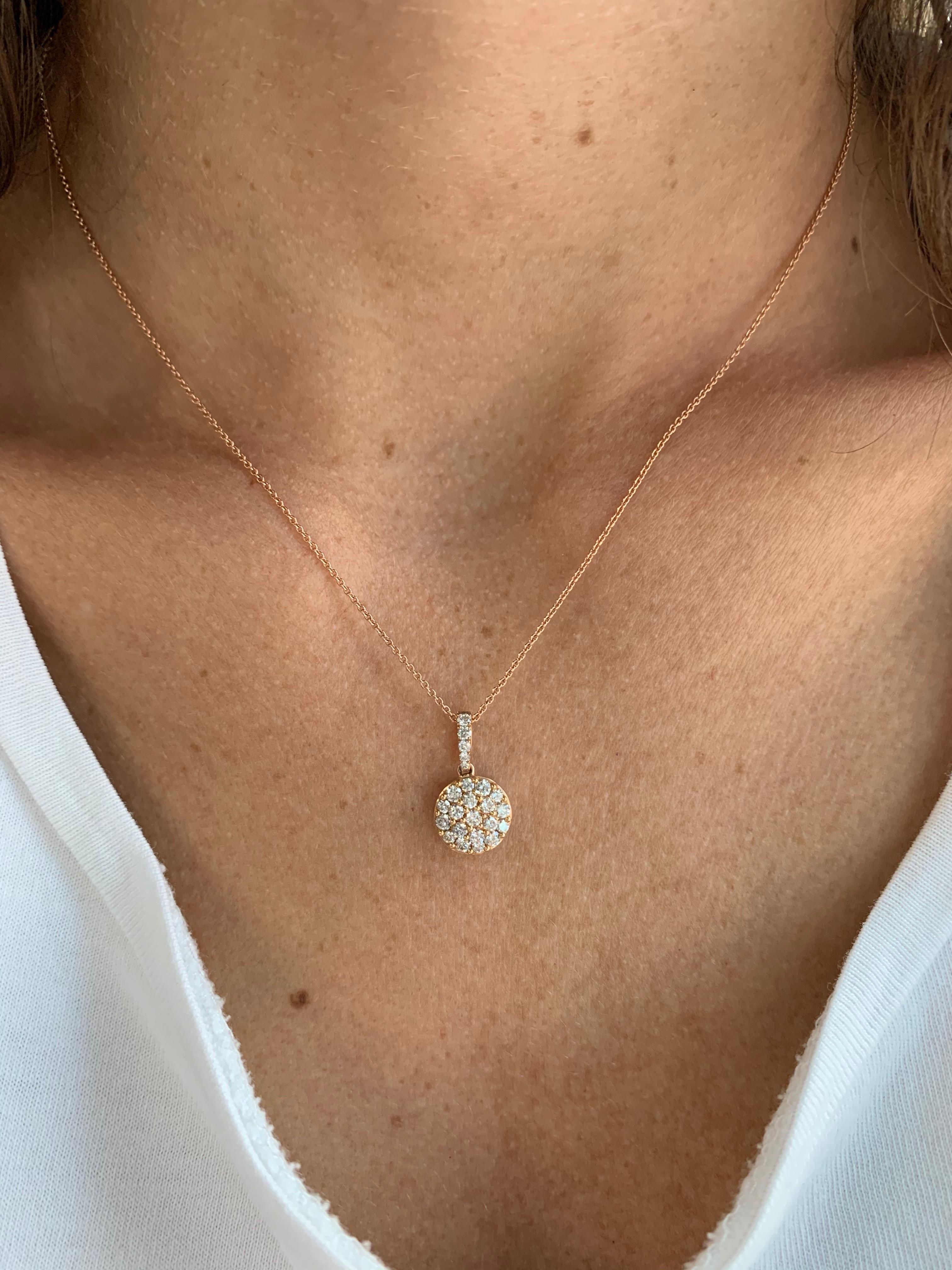 Women's Diamond Cluster/Pavee Pendant Necklace