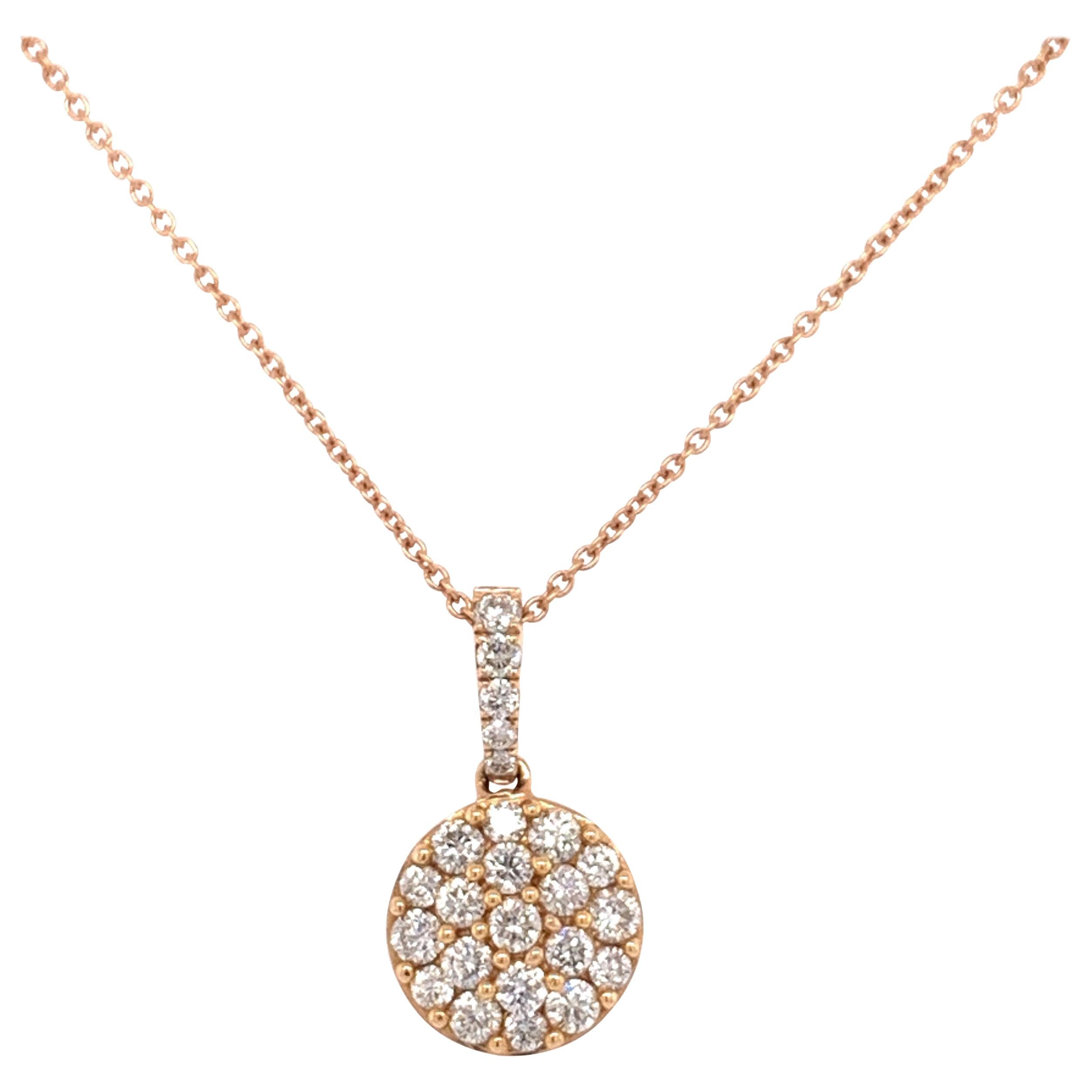 Diamond Cluster/Pavee Pendant Necklace