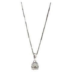 Diamant-Cluster-Anhänger Halskette in 10kt Weißgold - 0,25ctw, 18in, New