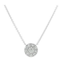 Conflict Free 3/4 Carat Diamond Cluster Pendant with Chain in 14 Karat White
