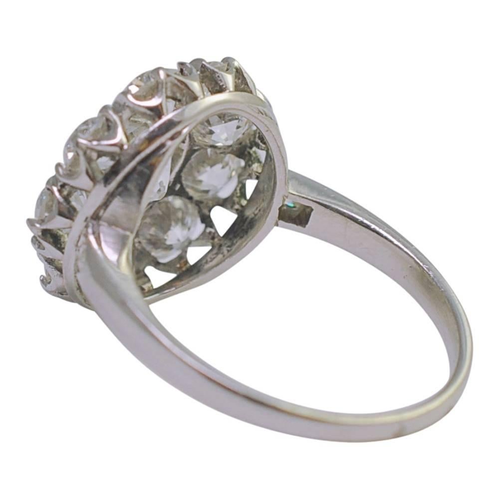Diamond Cluster Platinum, 1930s Ring In Excellent Condition In ALTRINCHAM, GB