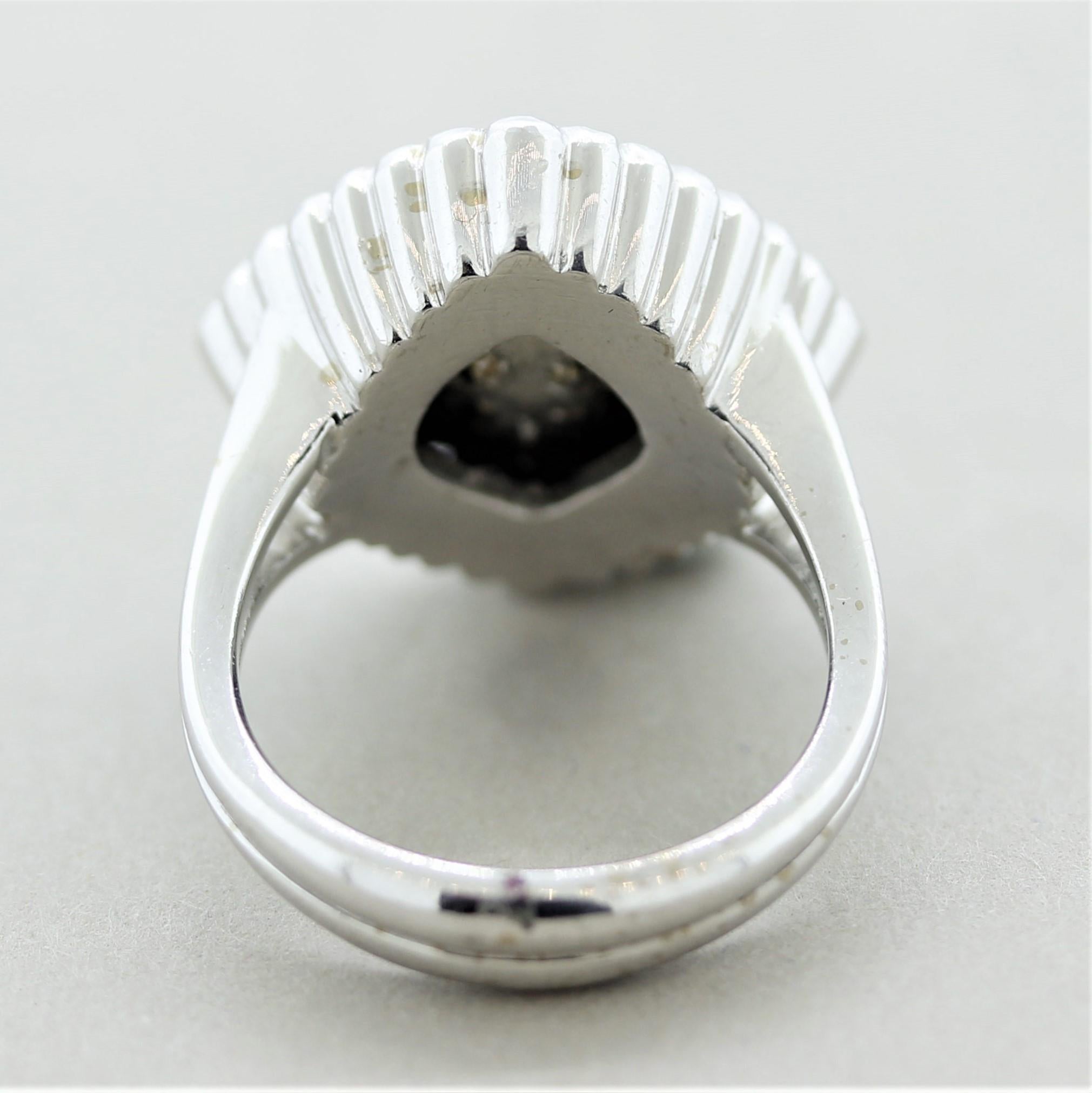 Women's Diamond Cluster Platinum Fashion Ring For Sale