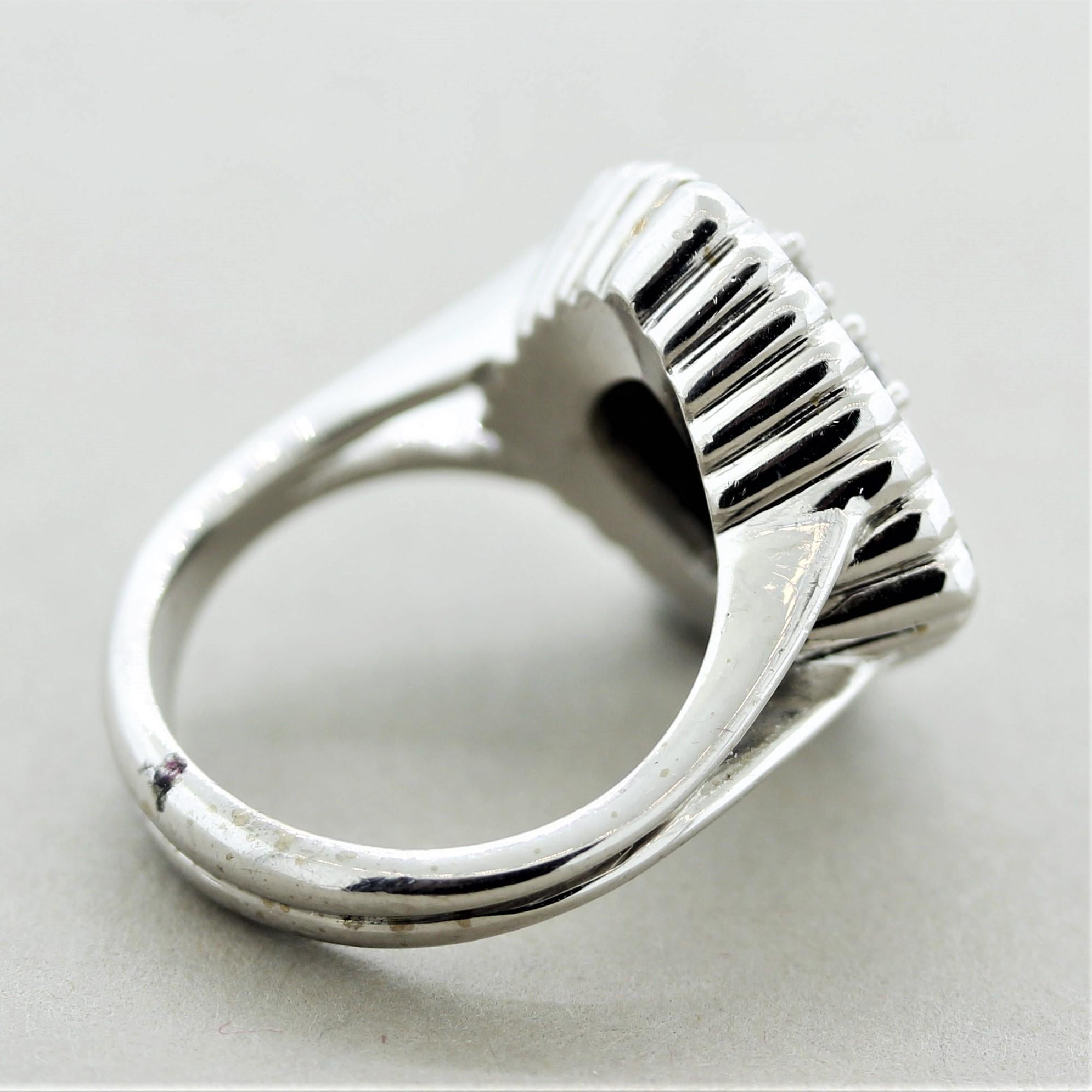 Diamond Cluster Platinum Fashion Ring For Sale 1