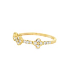 Diamond Cluster Ring 0.25 Carat in 14K Yellow Gold, Size 7