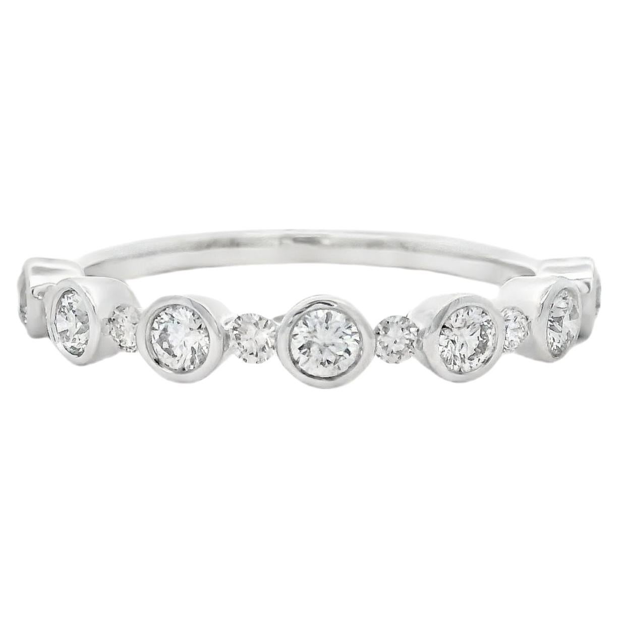Bague grappe de diamants 0,50 carat en or blanc 14K, taille 7