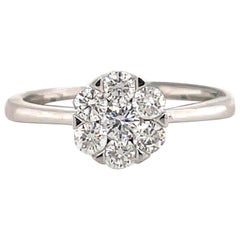 HARBOR D. Diamond Cluster Ring 0.56 Carat 18 Karat White Gold