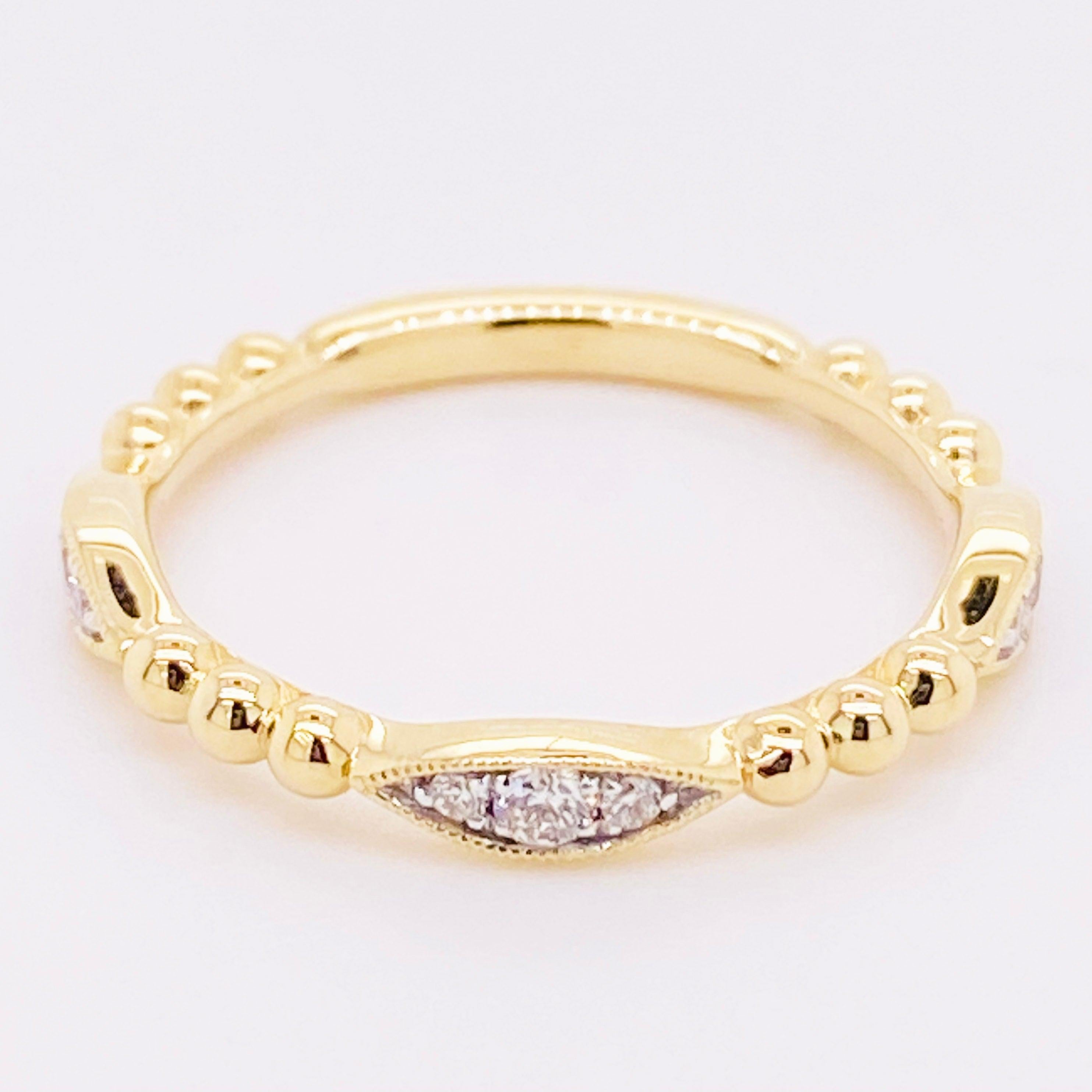 For Sale:  Diamond Cluster Ring, 14 Karat Gold Beaded Marquis Bujukan Band, LR51693Y45JJ 3