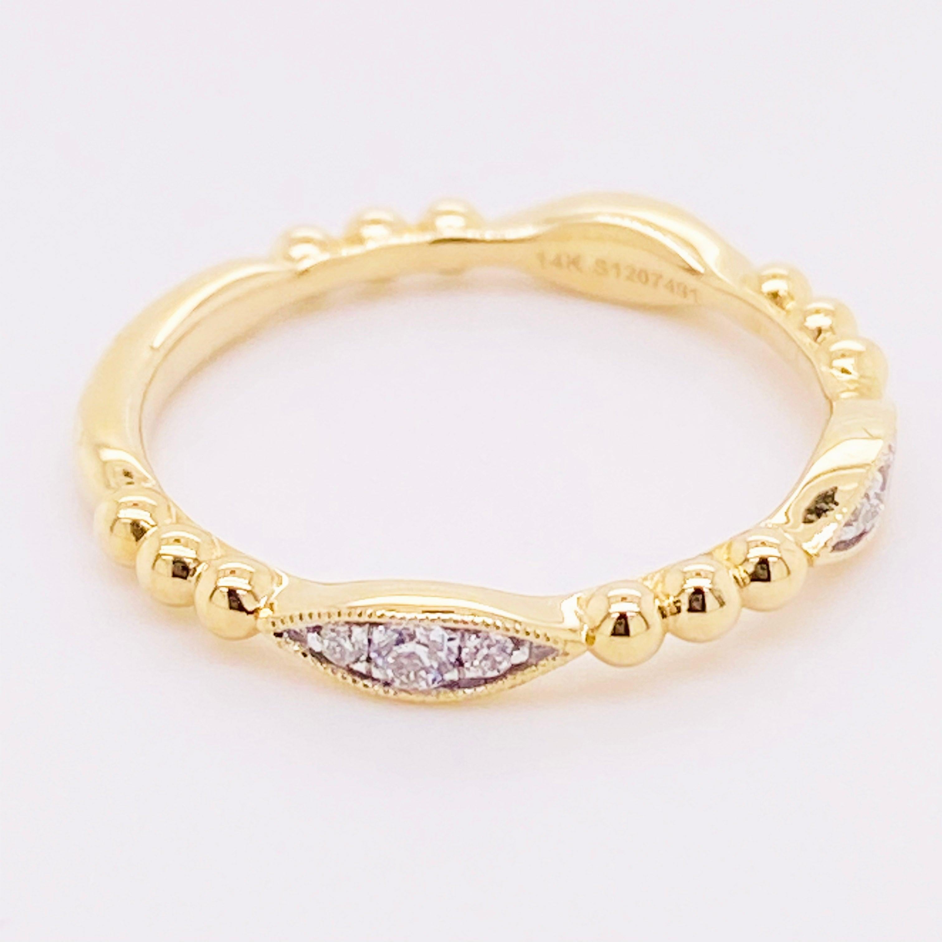 For Sale:  Diamond Cluster Ring, 14 Karat Gold Beaded Marquis Bujukan Band, LR51693Y45JJ 4