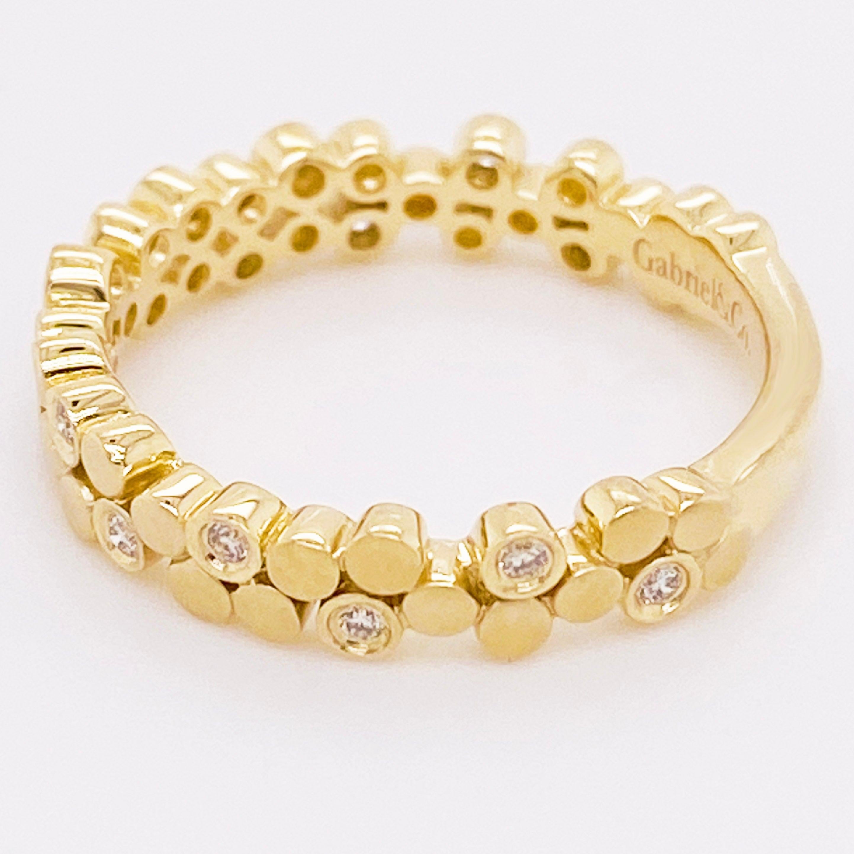 in vendita:  Anello con cluster di diamanti, fascia Gabriel Bubble in oro giallo 14 carati, LR5649Y45JJ 3