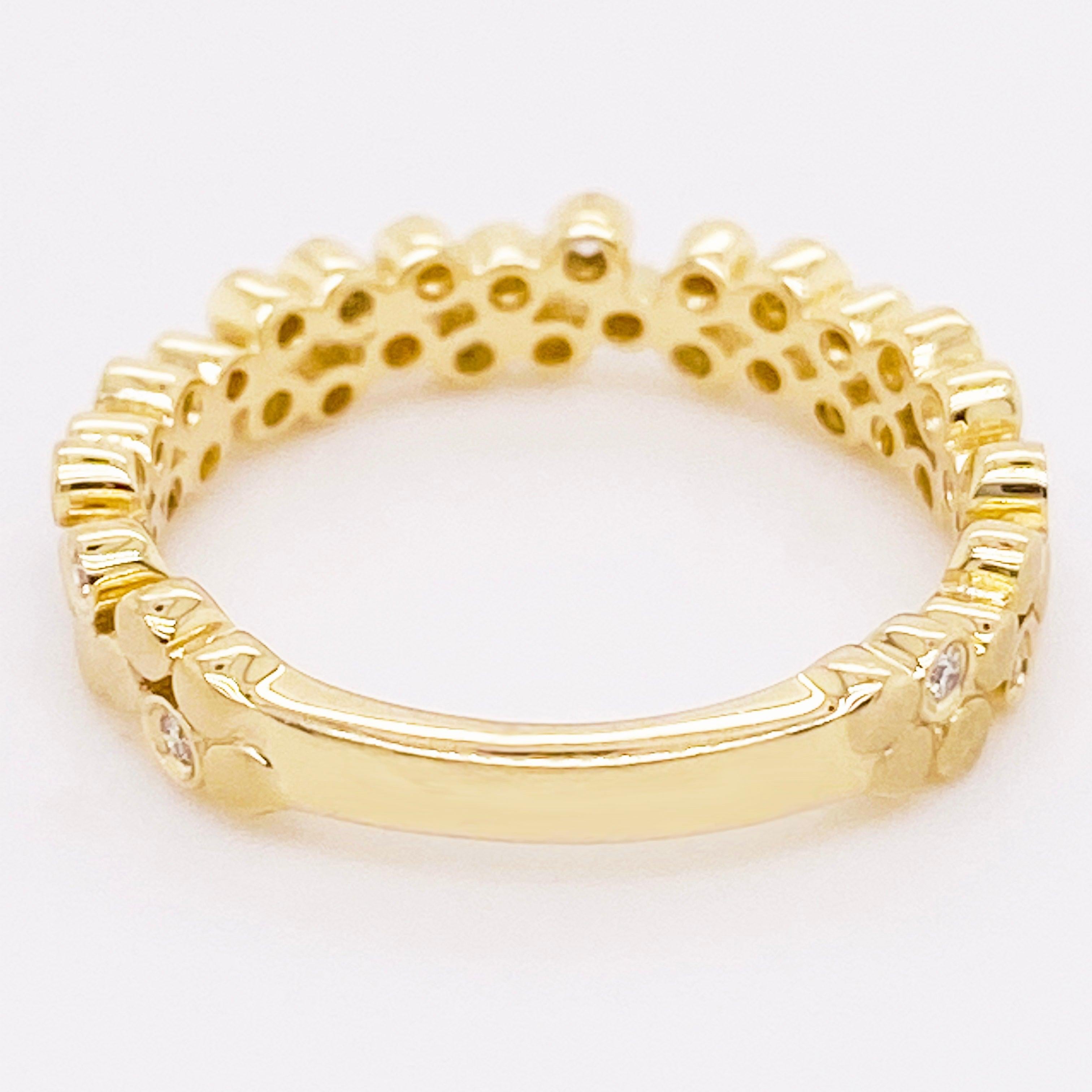 For Sale:  Diamond Cluster Ring, 14 Karat Yellow Gold Gabriel Bubble Ring Band, LR5649Y45JJ 4