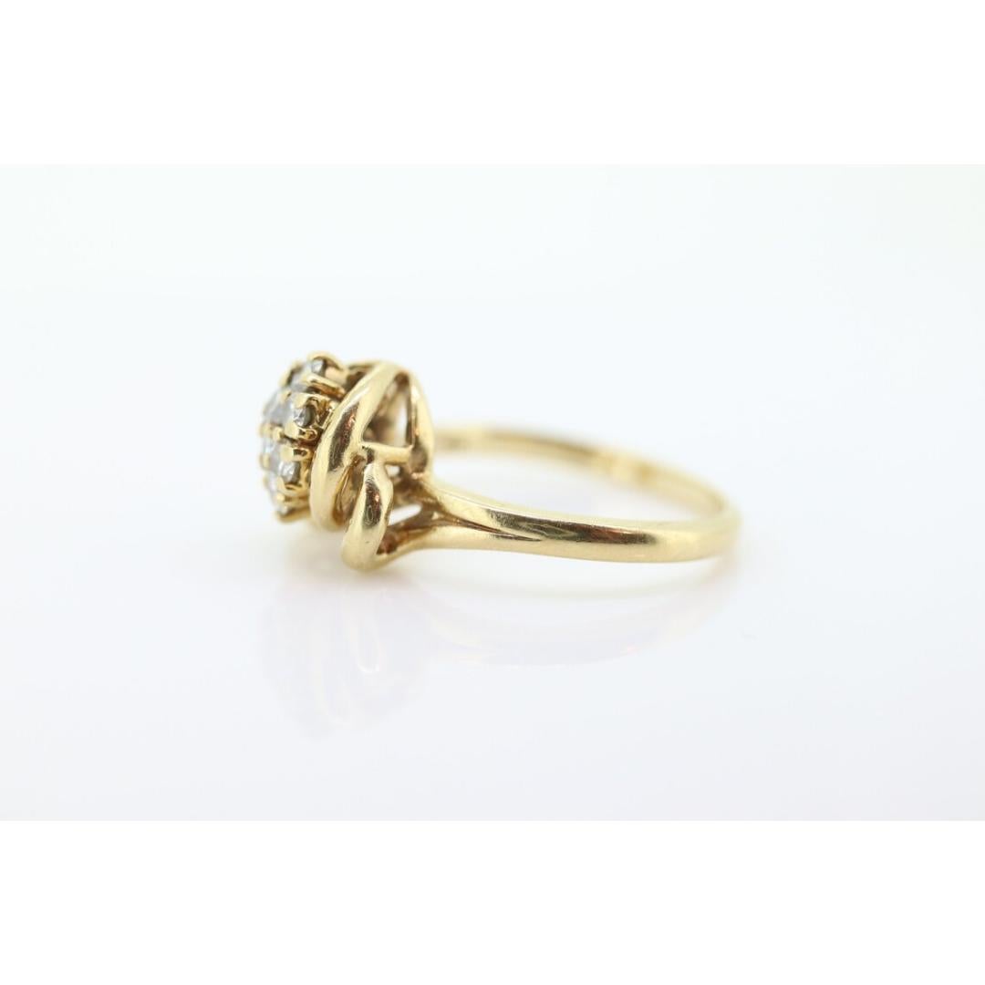 Diamond Cluster Ring. 14k yellow gold Engagement Ring. Marquise Diamond cluster In Good Condition For Sale In Port Charlotte, FL