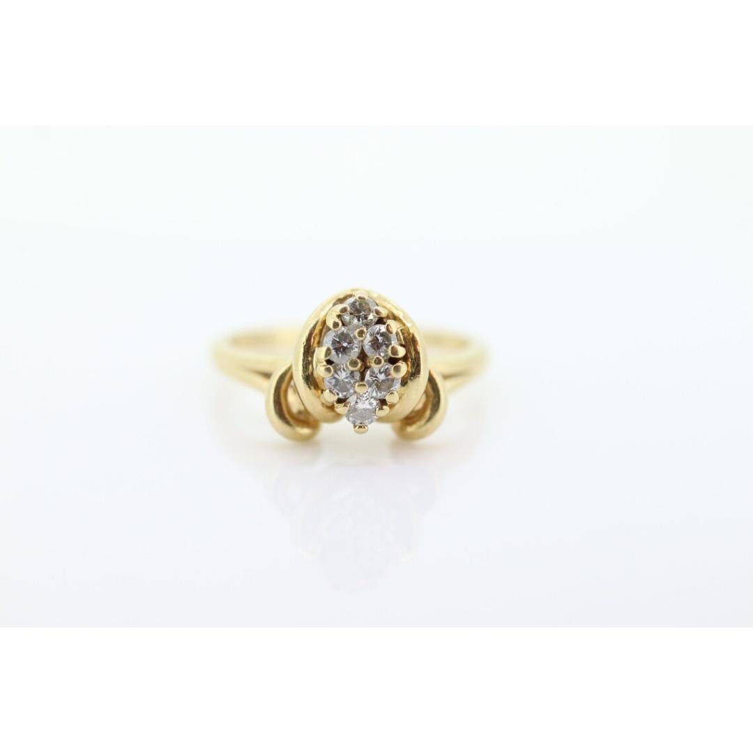 Diamond Cluster Ring. 14k yellow gold Engagement Ring. Marquise Diamond cluster For Sale 1