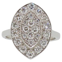 Diamond Cluster Ring 18 Karat White Gold