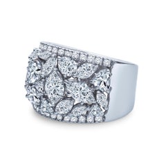 Diamond Cluster Ring 3.30 Carat Total in Mixed Shape Diamonds