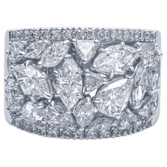 Diamond Cluster Ring 3.30 Carat Total in Mixed Shape Diamonds