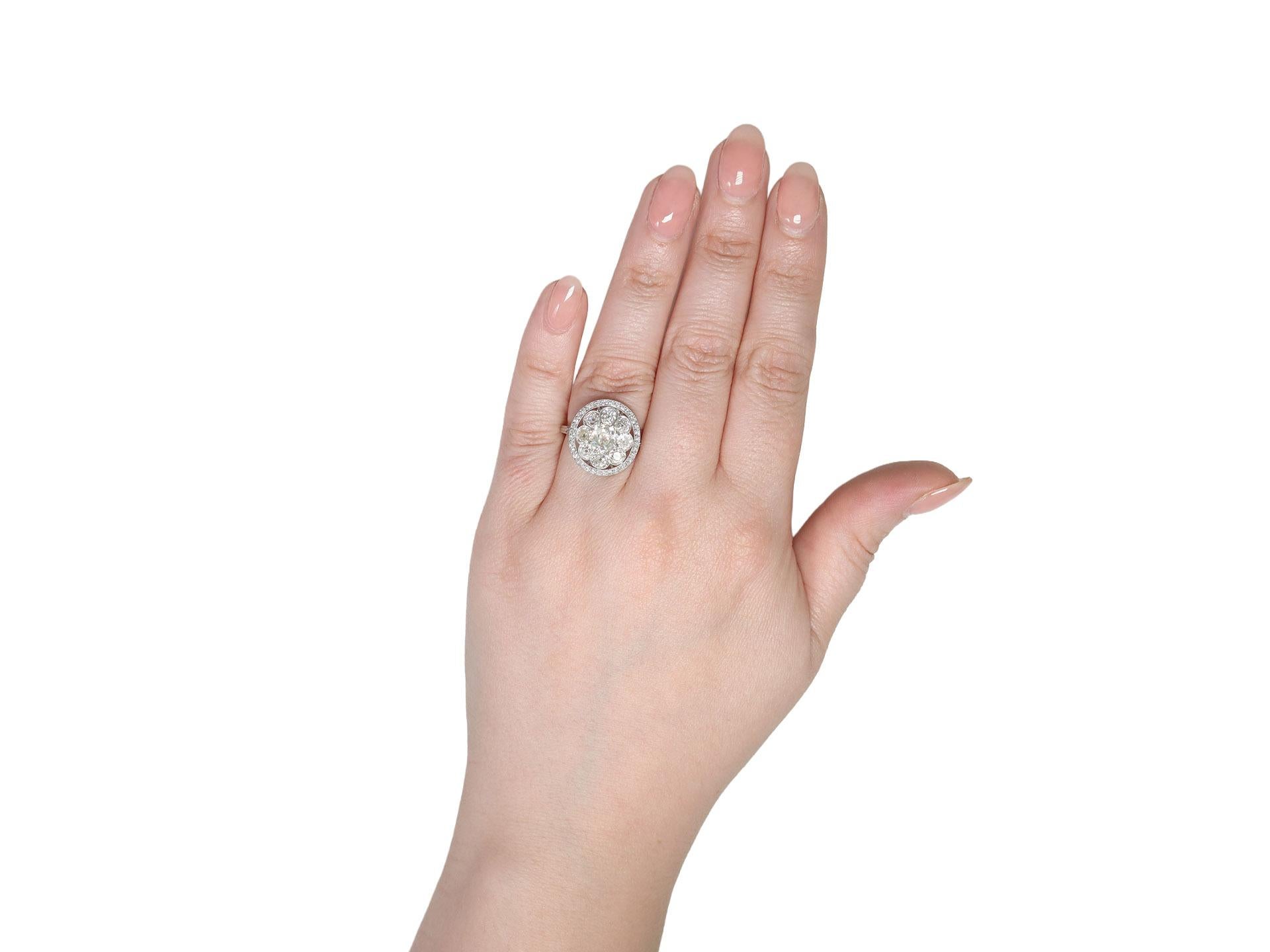 Old Mine Cut Diamond cluster ring, circa 1915. For Sale