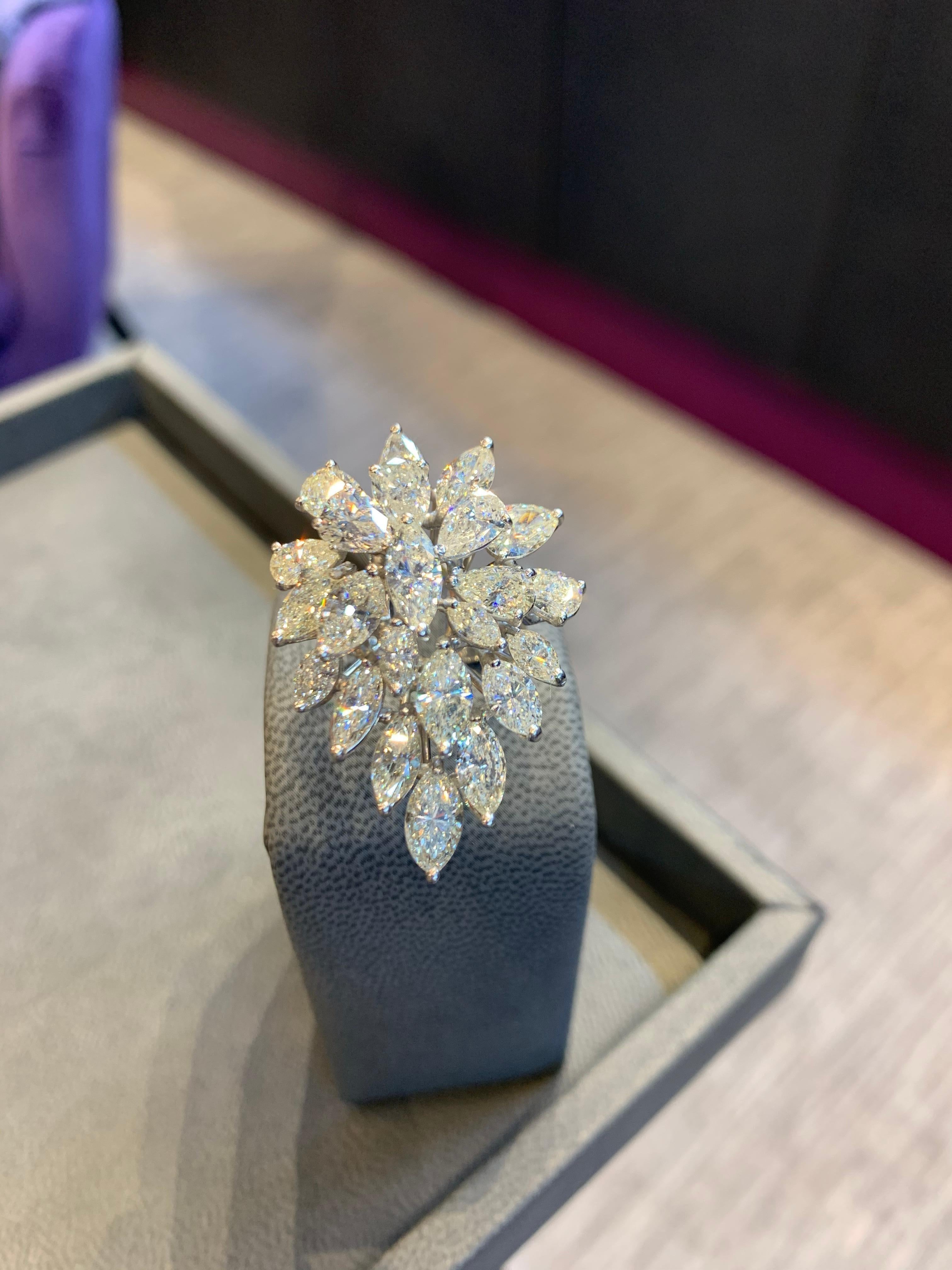 Diamond Cluster Ring In Excellent Condition In New York, NY