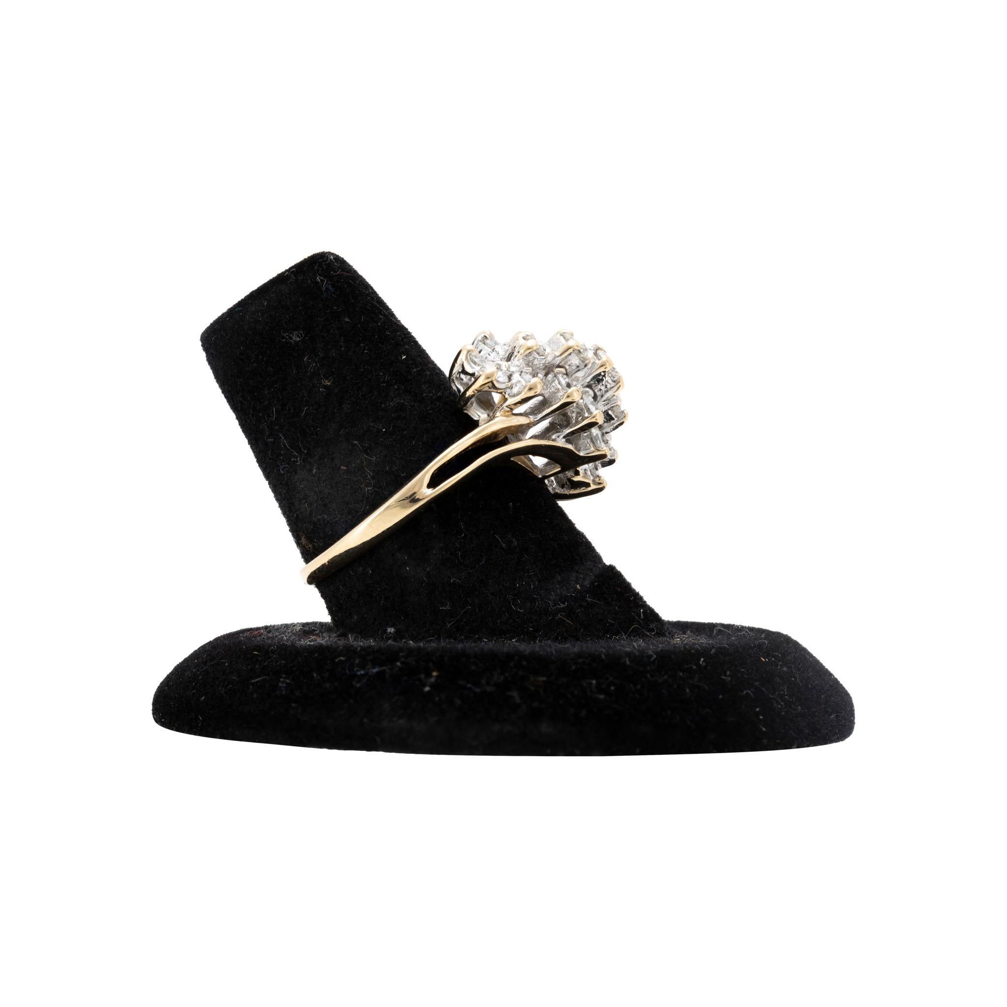 Art Deco Diamond Cluster Ring For Sale
