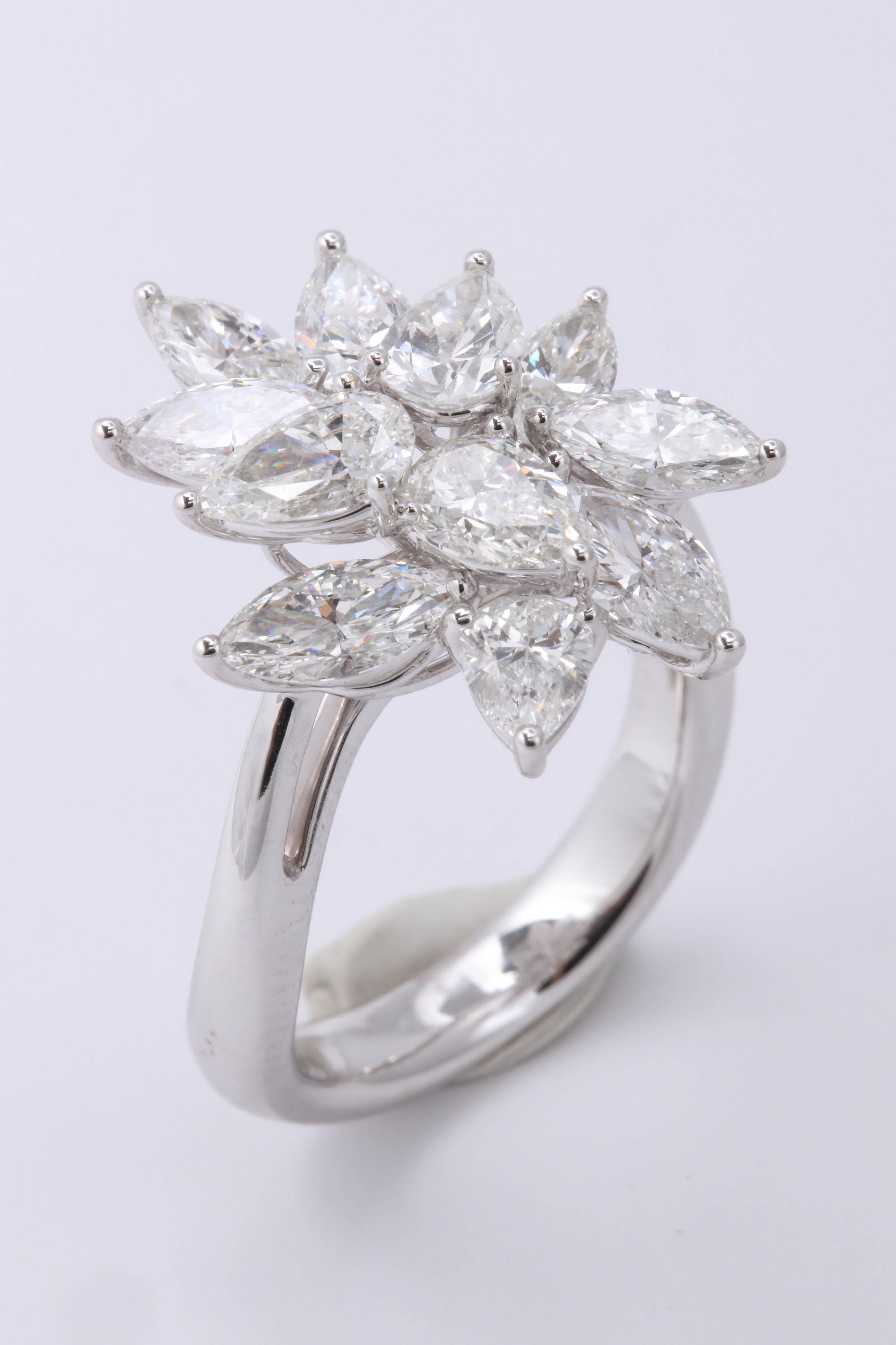 Women's or Men's Diamond Cluster Ring For Sale