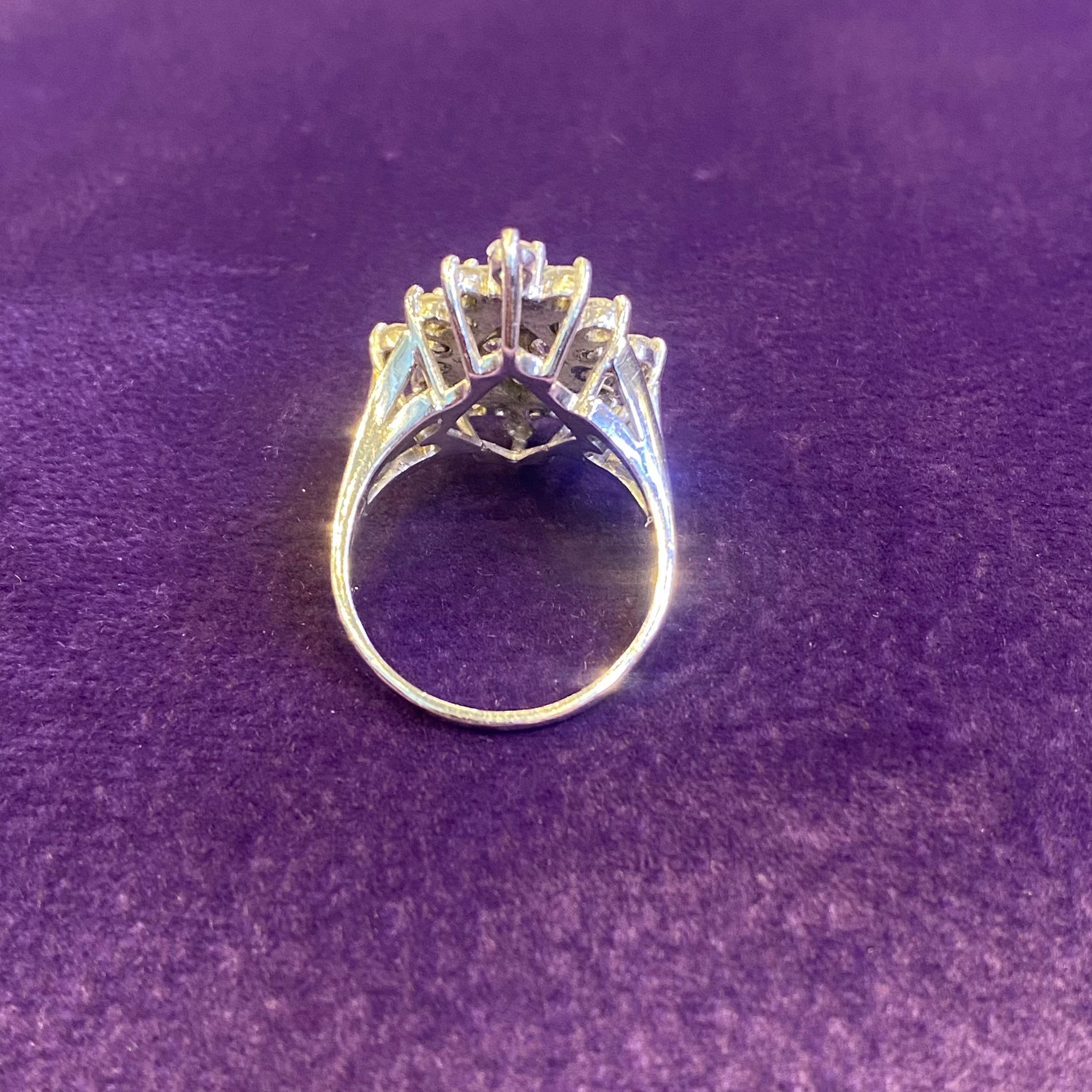 Diamant-Cluster-Ring im Angebot 4