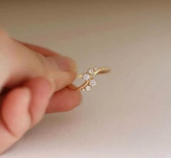 Diamond Cluster Ring in 14k Solid Gold Minimalist