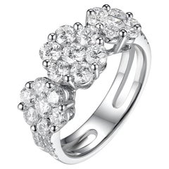 Diamond Cluster Ring in 18 Karat White Gold