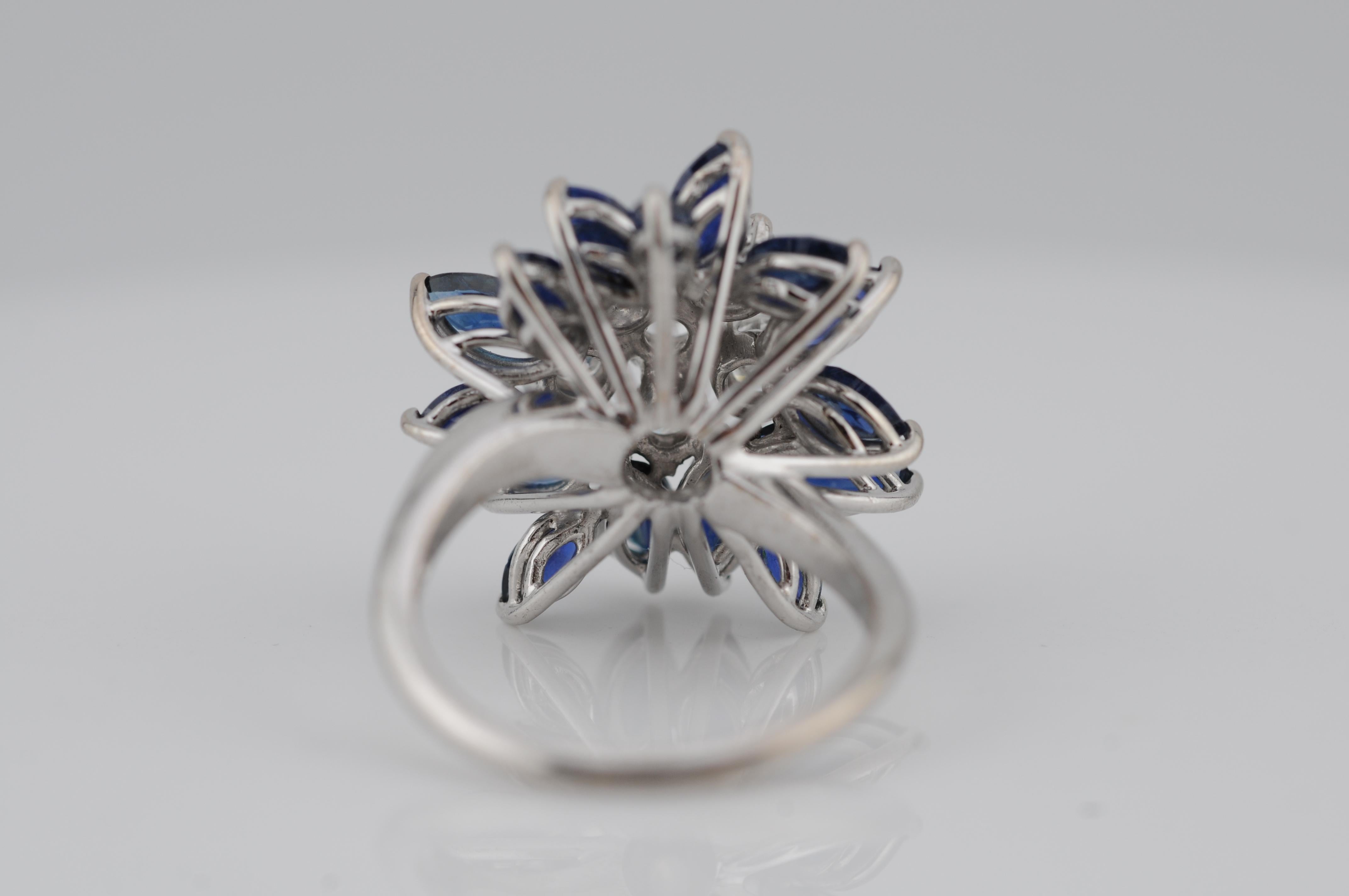 Diamant-Cluster-Ring aus 18k Weißgold im Angebot 7