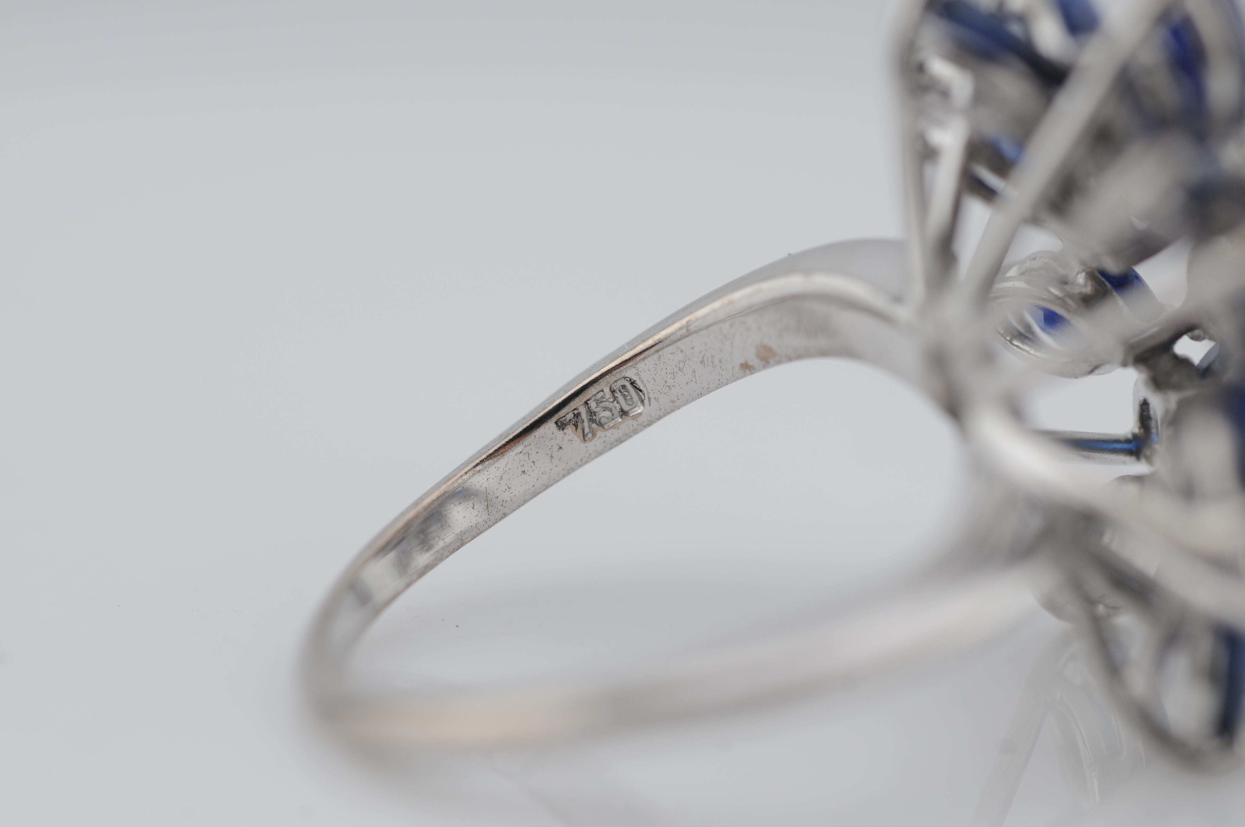 Diamant-Cluster-Ring aus 18k Weißgold im Angebot 8