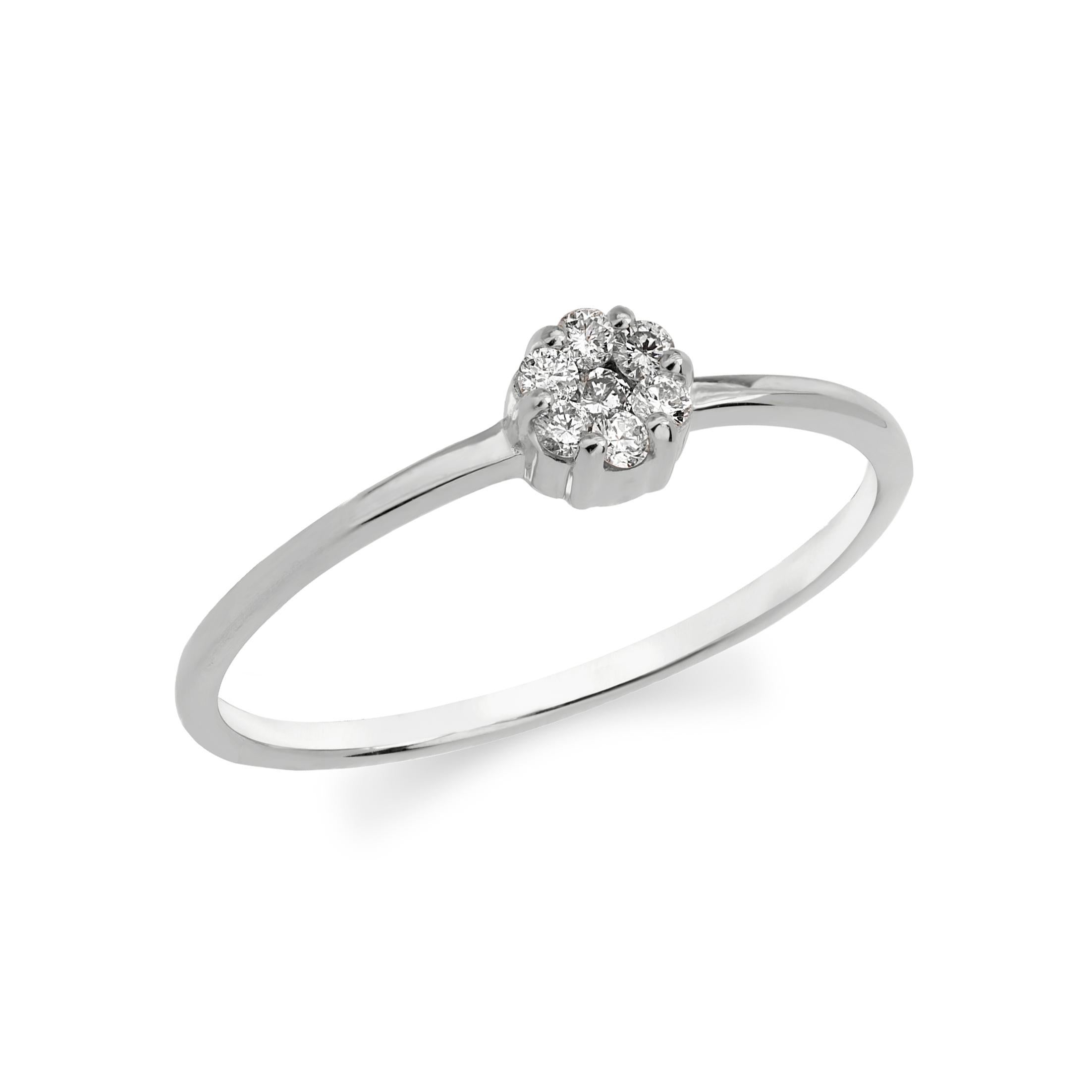 Contemporary Luxle Diamond Cluster Ring in 18K White Gold