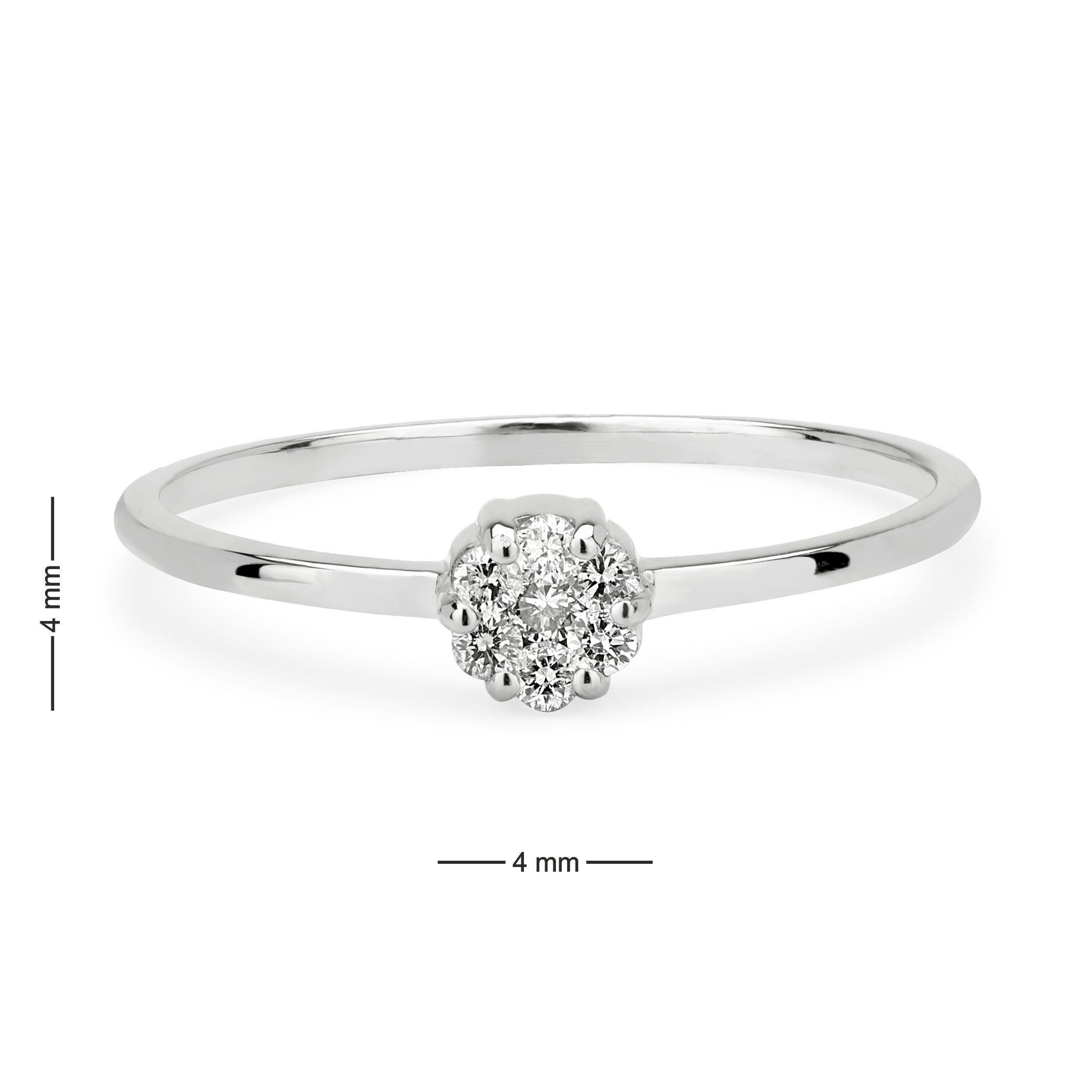 Round Cut Luxle Diamond Cluster Ring in 18K White Gold