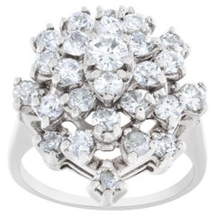 Vintage Diamond cluster ring in 18k white gold