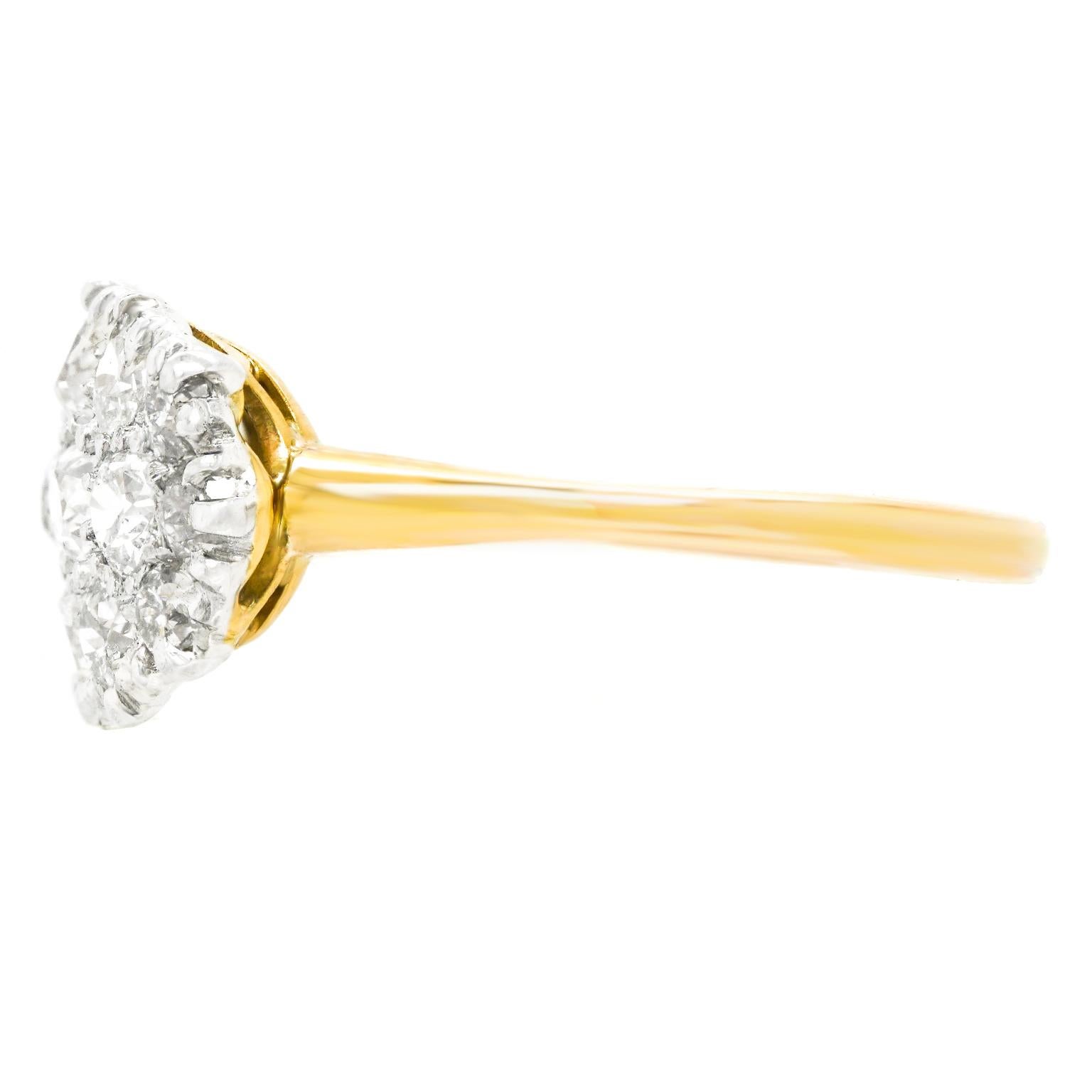 Diamond Cluster Ring, Platinum over Gold 2