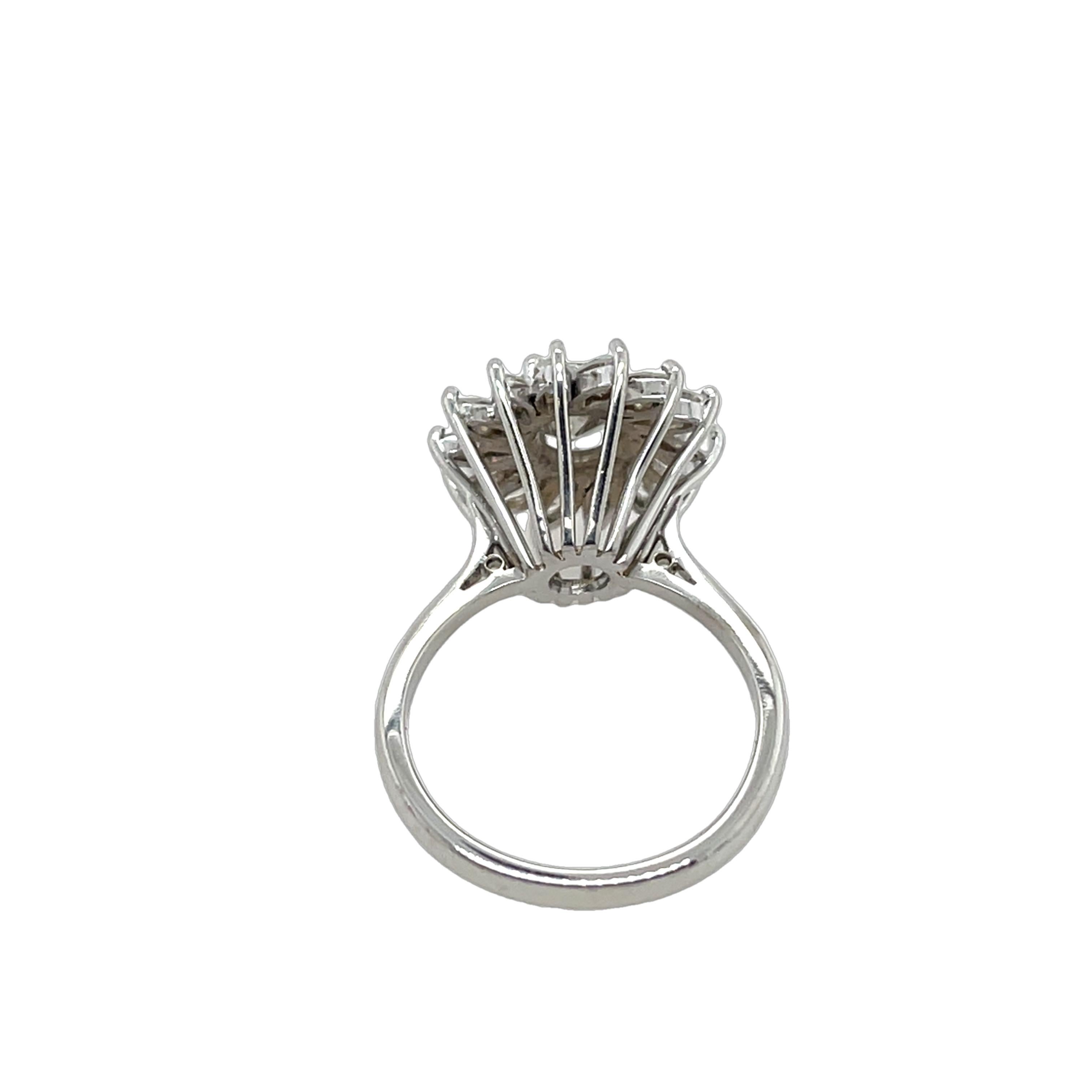 Bague grappe de diamants en or blanc 18 carats, 1,75 carat Unisexe en vente