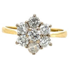 Diamond Cluster Ring Set In 18ct Yellow & White Gold