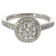 Diamond Cluster Ring Set In Platinum, set with 0.60ct Natural Diamonds