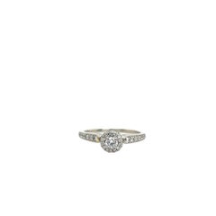 Diamant-Cluster-Ring aus Platin mit 0.50 Karat natürlichen Diamanten