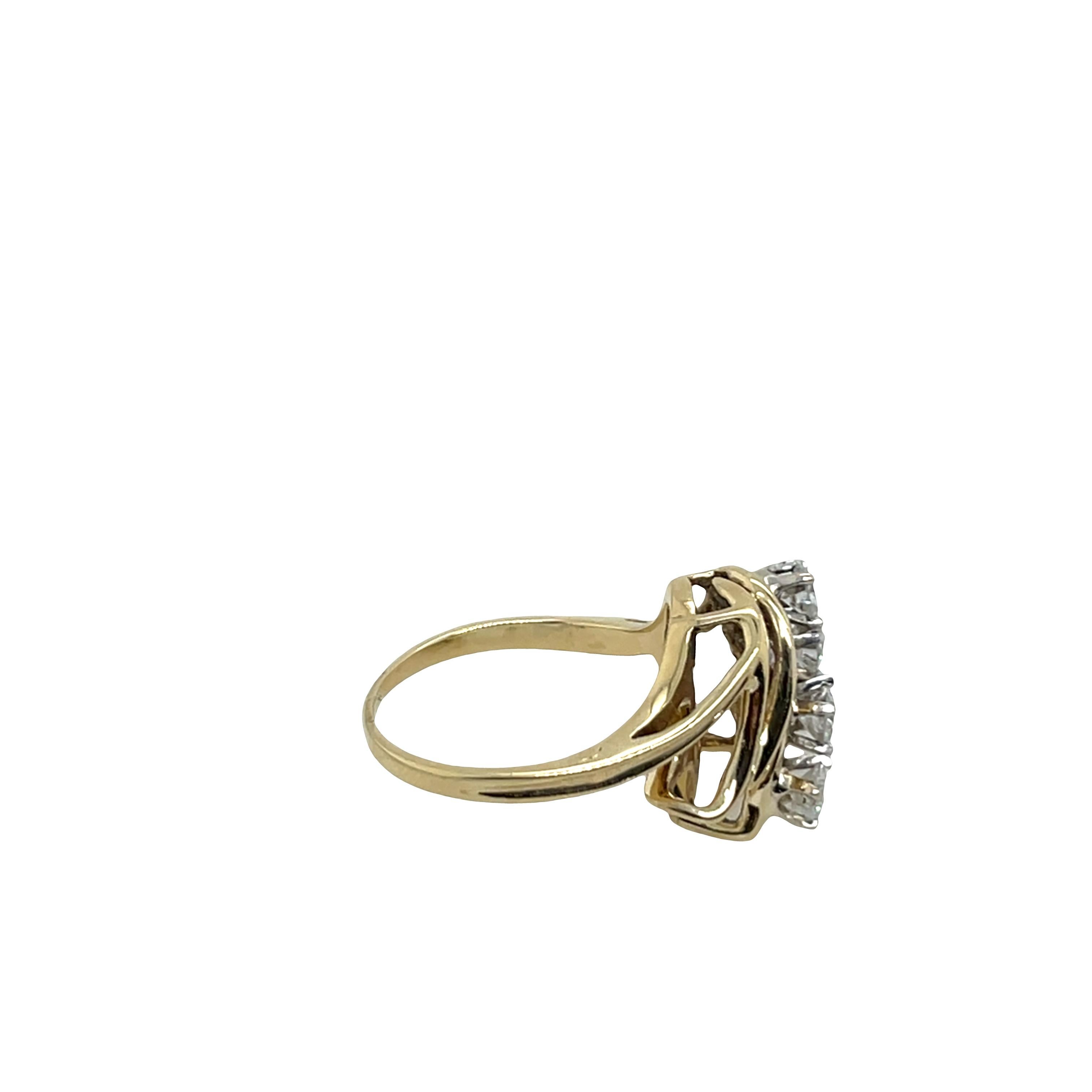 Diamant-Cluster-Ring mit 0,60ct in 14ct Gelb- und Weißgold Damen im Angebot