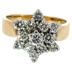 Diamond Cluster Ring Set with 0.60ct In 18ct Yellow & White Gold