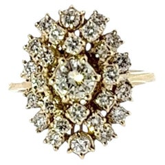 Bague à grappes de diamants en or jaune 18ct avec 1,0ct