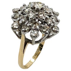 Diamond Cluster Ring Set with 1.0ct In 9ct Yellow & White Gold