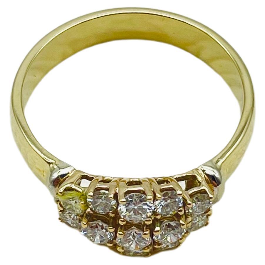 Women's or Men's Diamond Cluster Ring yellow gold  For Sale